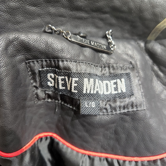 Steve Madden Faux Leather Jacket, Size L, Black - Picture 7 of 7